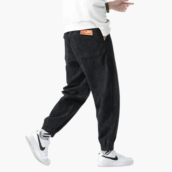 Herren Cord Jogginghose mit Kordelzug und Bündchen
