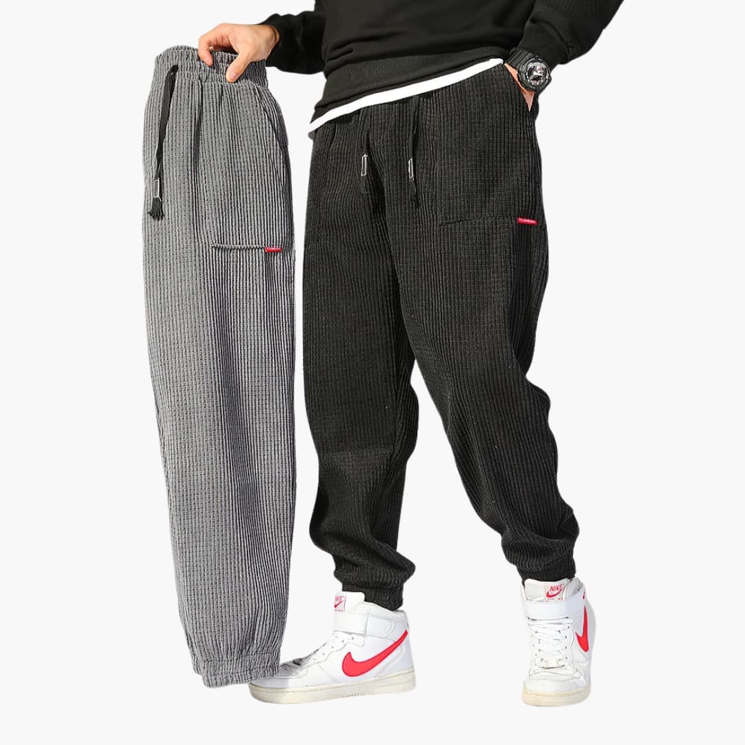 Herren Cord Jogginghose mit Kordelzug und Bündchen