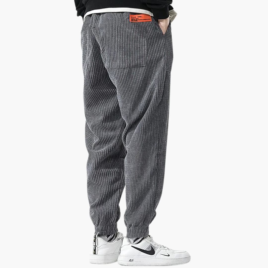 Herren Cord Jogginghose mit Kordelzug und Bündchen