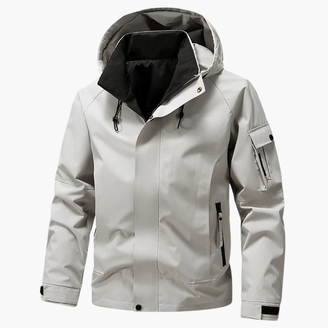 Herrenjacke mit Kapuze Reißverschluss und mehreren Taschen