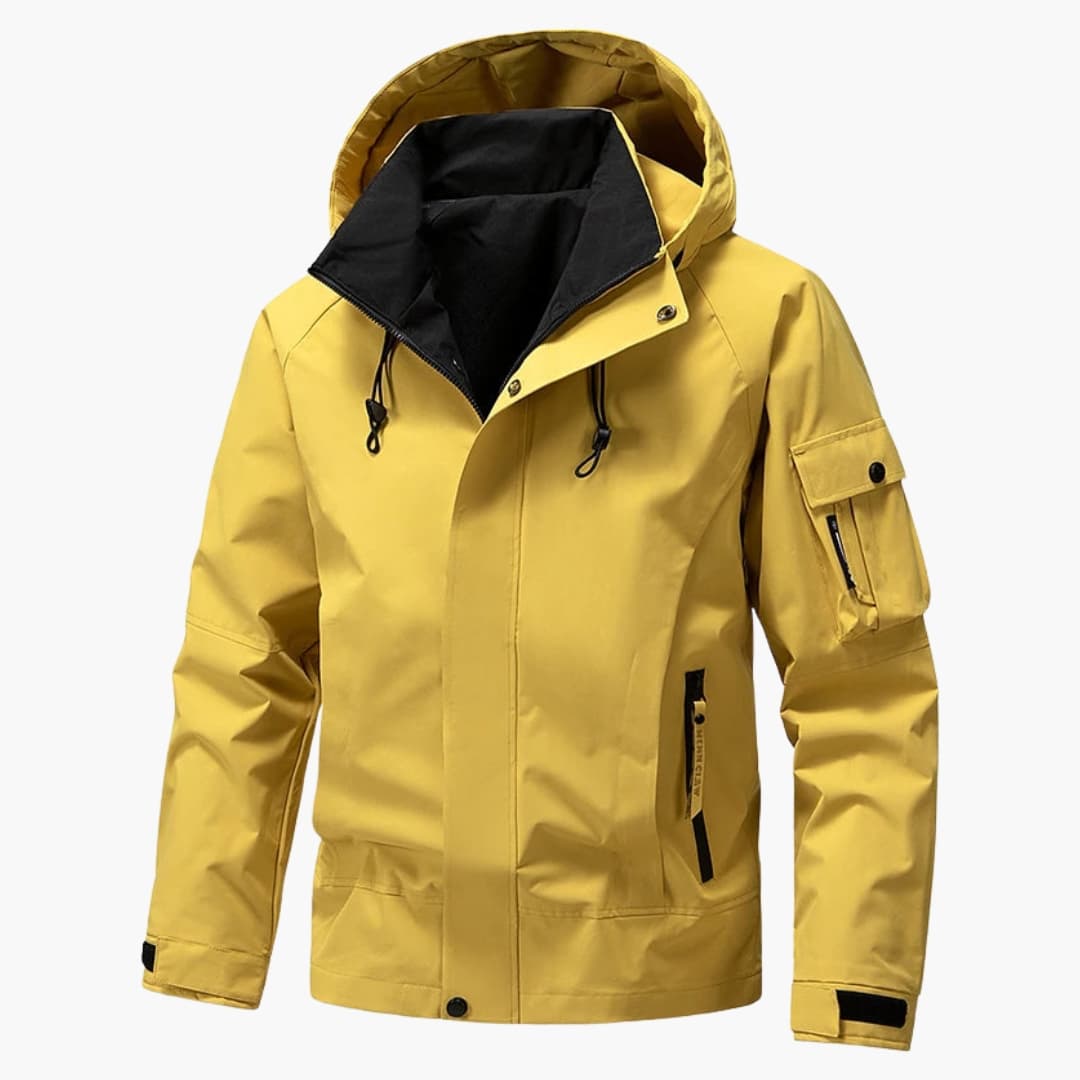 Herrenjacke mit Kapuze Reißverschluss und mehreren Taschen