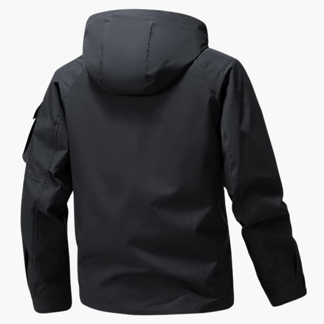 Herrenjacke mit Kapuze Reißverschluss und mehreren Taschen