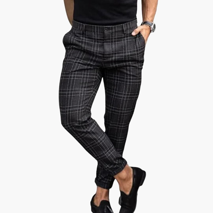 Herren Karierte Hose mit Seitentaschen