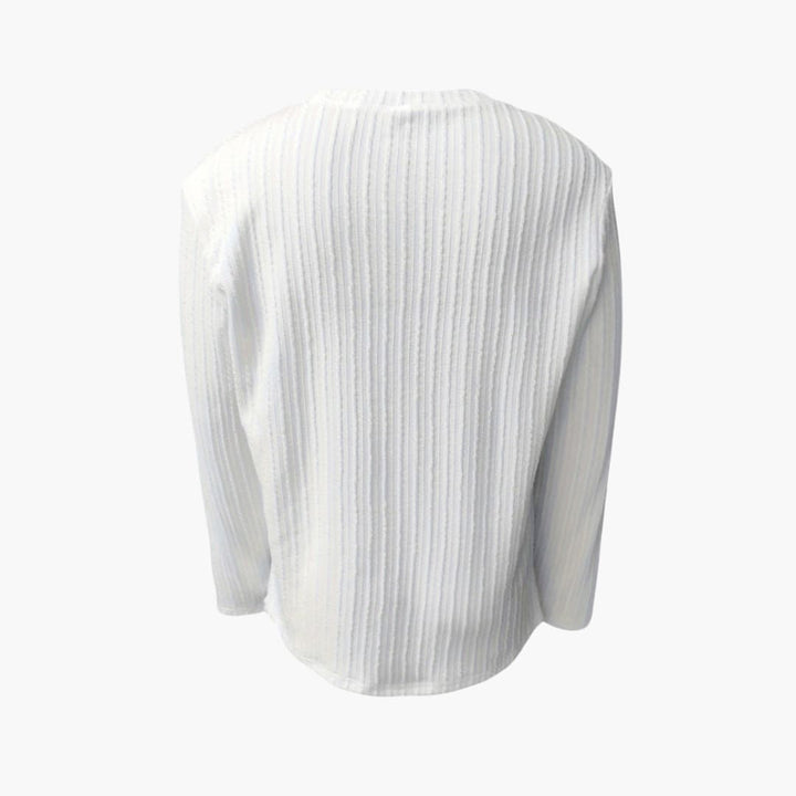 Herren Langarmshirt mit Rundhalsausschnitt und Rippstruktur