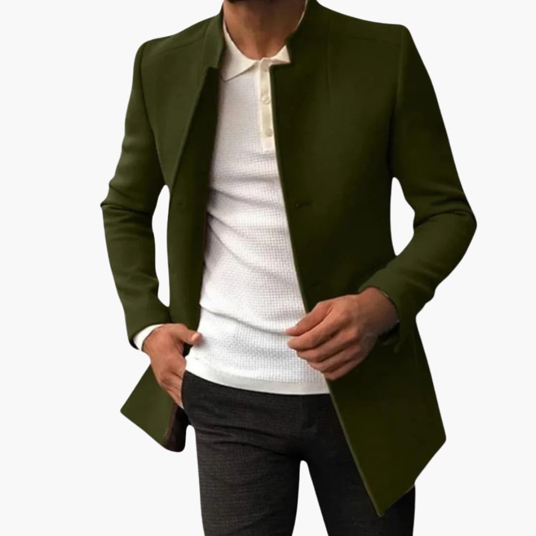 Herren Mantel mit Seitentaschen und Knopfverschluss