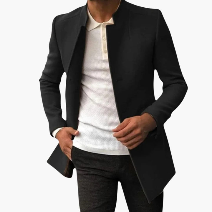 Herren Mantel mit Seitentaschen und Knopfverschluss