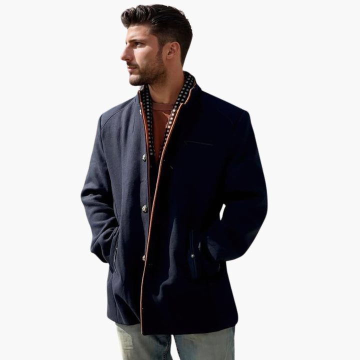 Herren Mantel mit Stehkragen