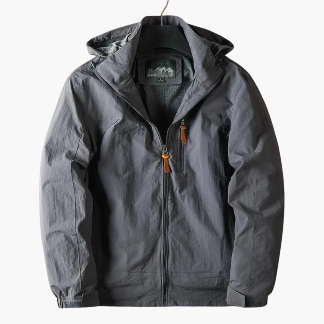 Herren Outdoorjacke mit Kapuze und Reißverschluss