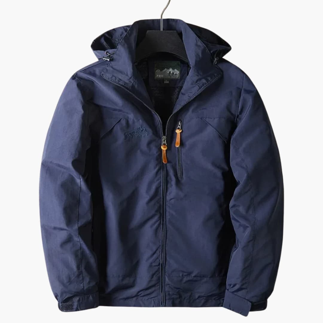 Herren Outdoorjacke mit Kapuze und Reißverschlusstaschen
