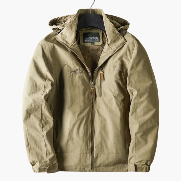 Herren Outdoorjacke mit Kapuze und Reißverschlusstaschen