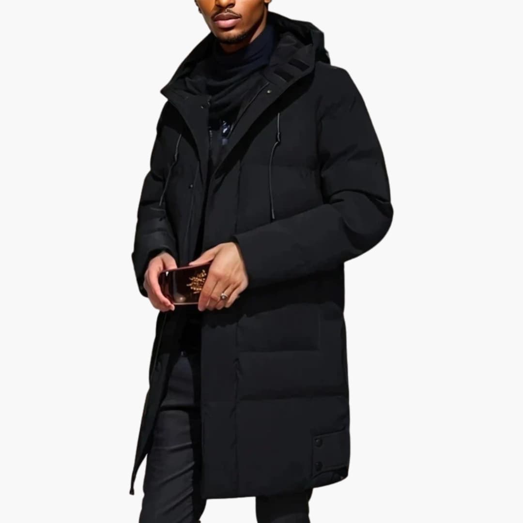 Herren Parkajacke mit Kapuze und Reißverschluss