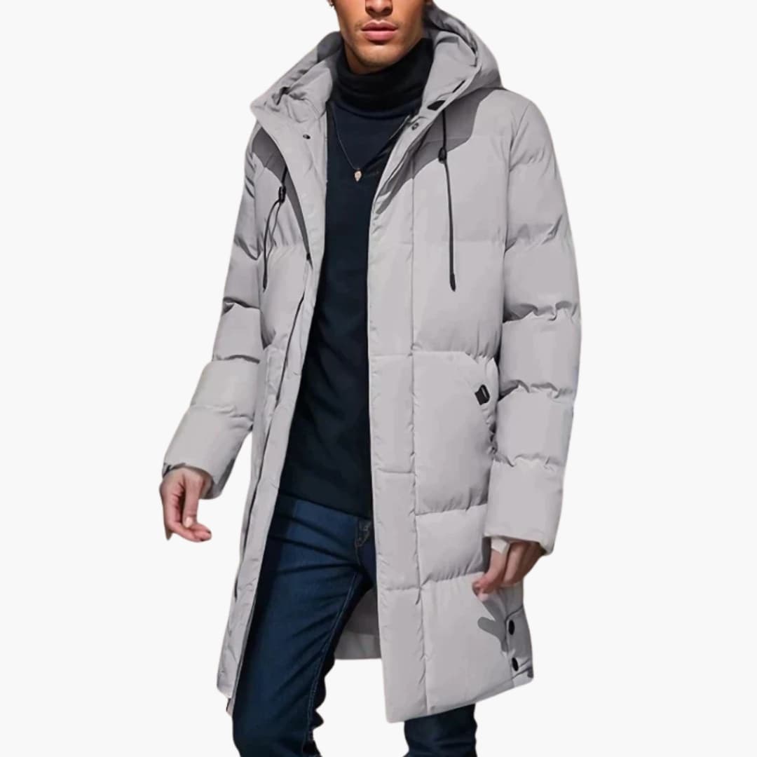 Herren Parkajacke mit Kapuze und Reißverschluss
