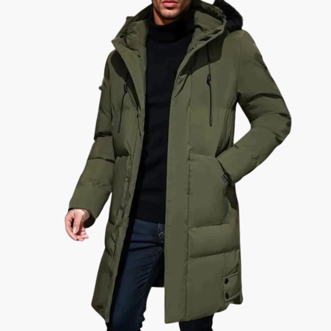 Herren Parkajacke mit Kapuze und Reißverschluss