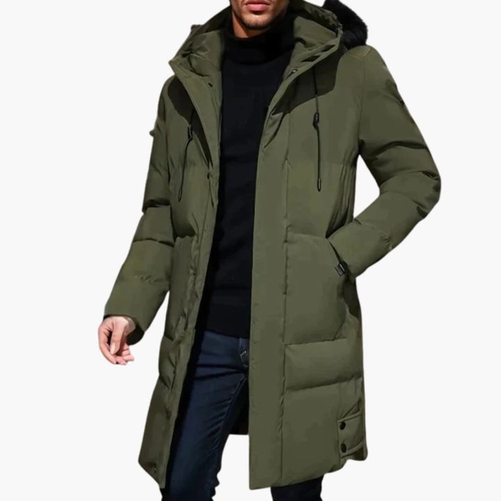 Herren Parkajacke mit Kapuze und Reißverschluss