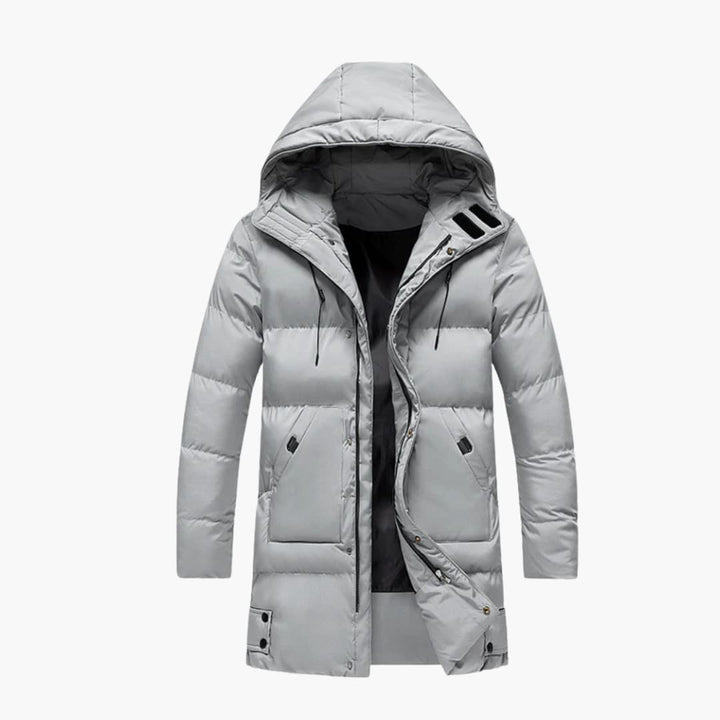 Herren Parkajacke mit Kapuze und Reißverschluss