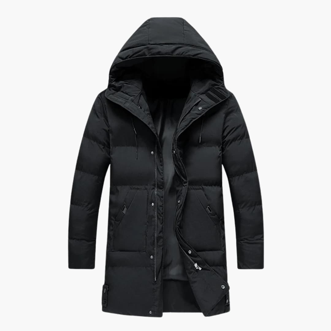 Herren Parkajacke mit Kapuze und Reißverschluss