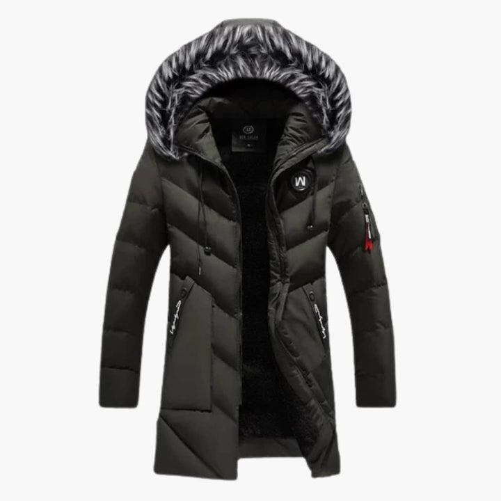 Herren Parka mit Kapuze und Steppoberfläche
