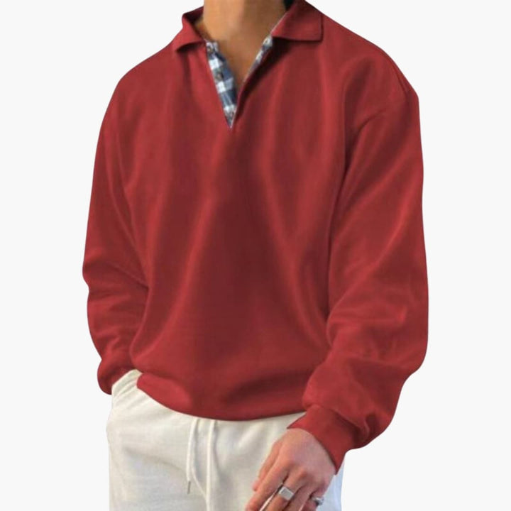 Herren Pullover mit Kragen und langen Ärmeln
