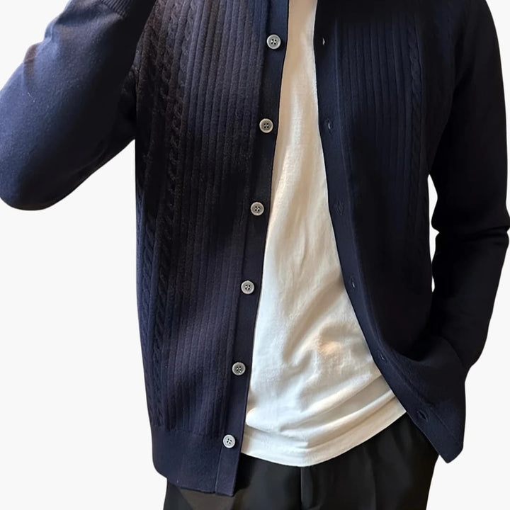 Herren Pullover mit Reverskragen und Knopfverschluss