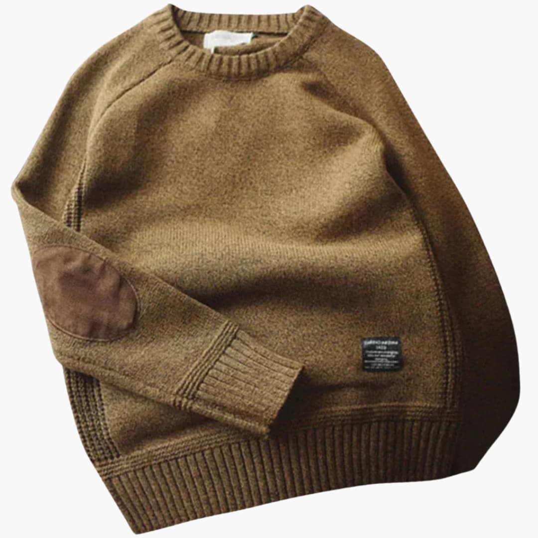 Herren Pullover mit Rundhalsausschnitt und Bündchen