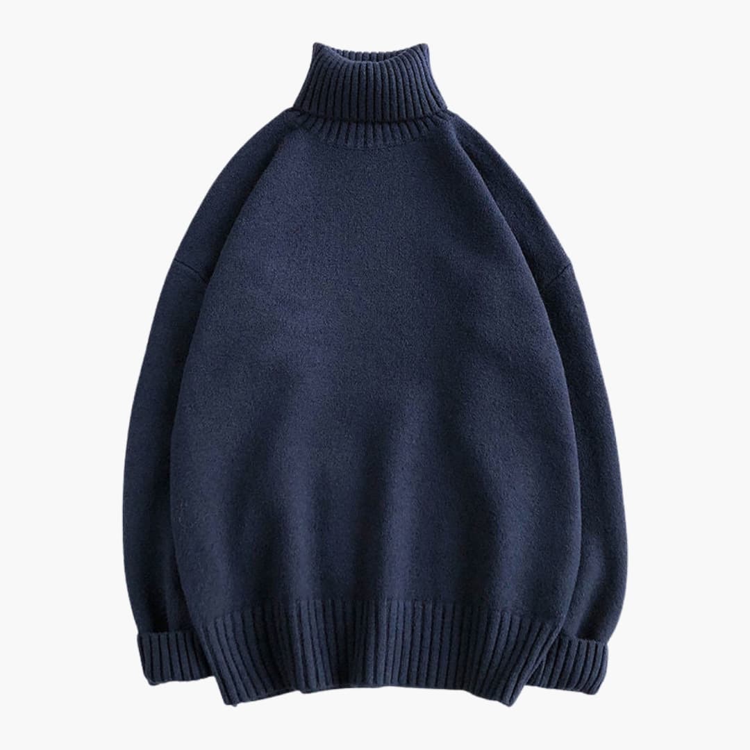 Herren Pullover mit gestricktem Rollkragen