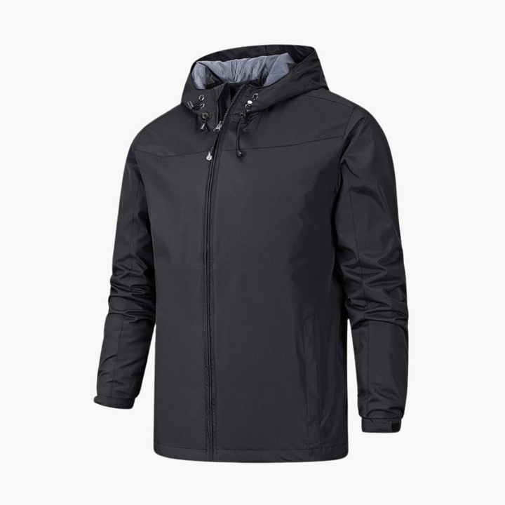 Herren Regenjacke mit Kapuze und Reißverschluss