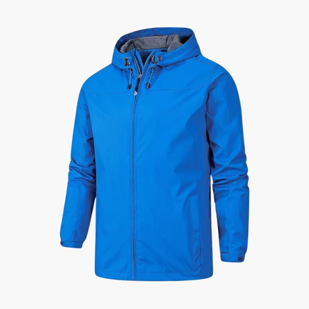 Herren Regenjacke mit Kapuze und Reißverschluss
