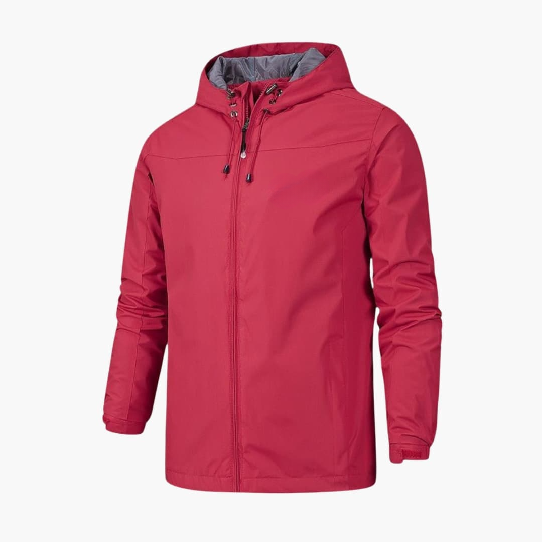 Herren Regenjacke mit Kapuze und Reißverschluss