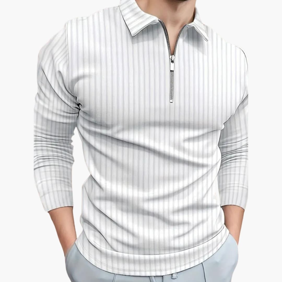Herren Rippstrick Pullover mit Kragen