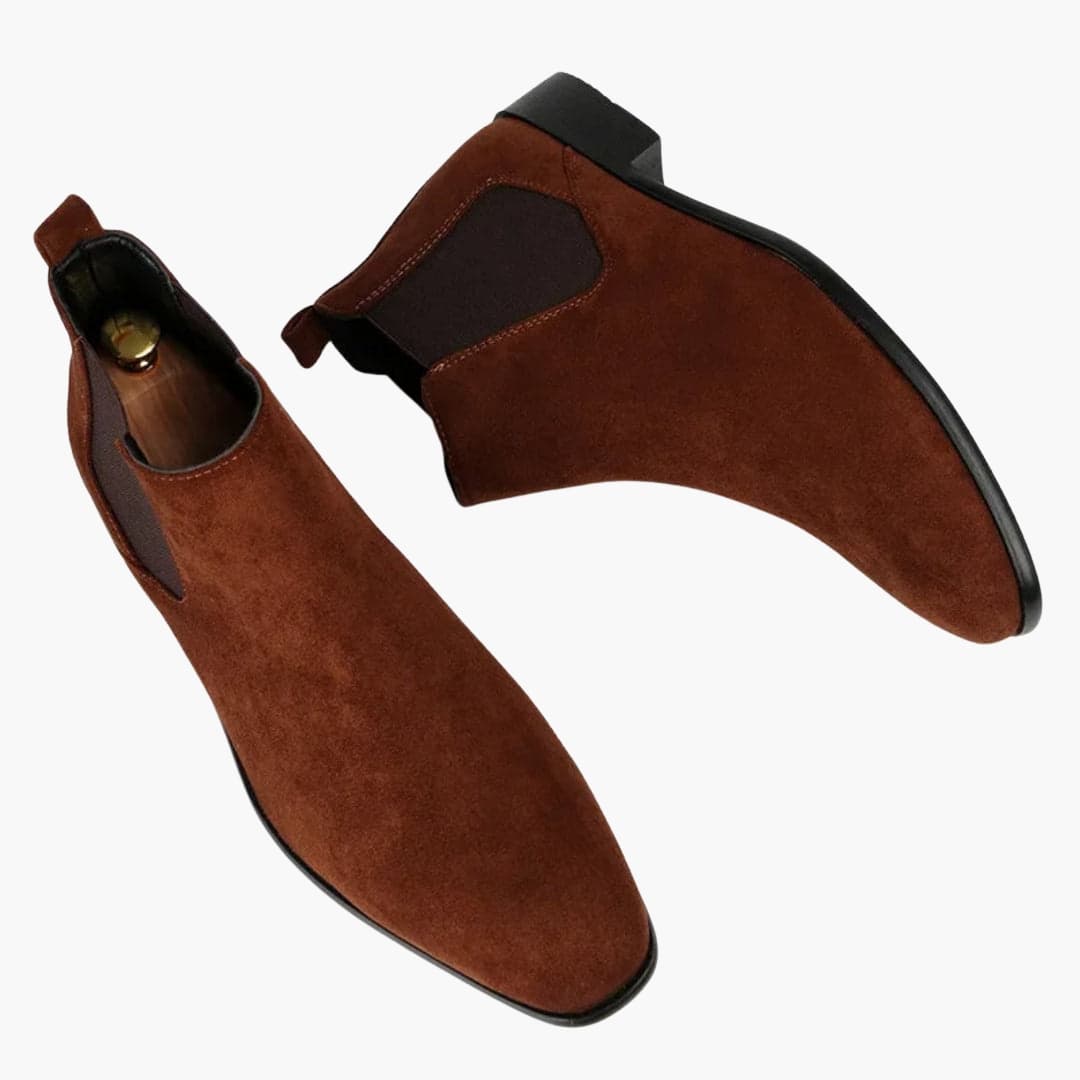 Herren Schlupfstiefeletten mit spitzer Vorderkappe und Obermaterial
