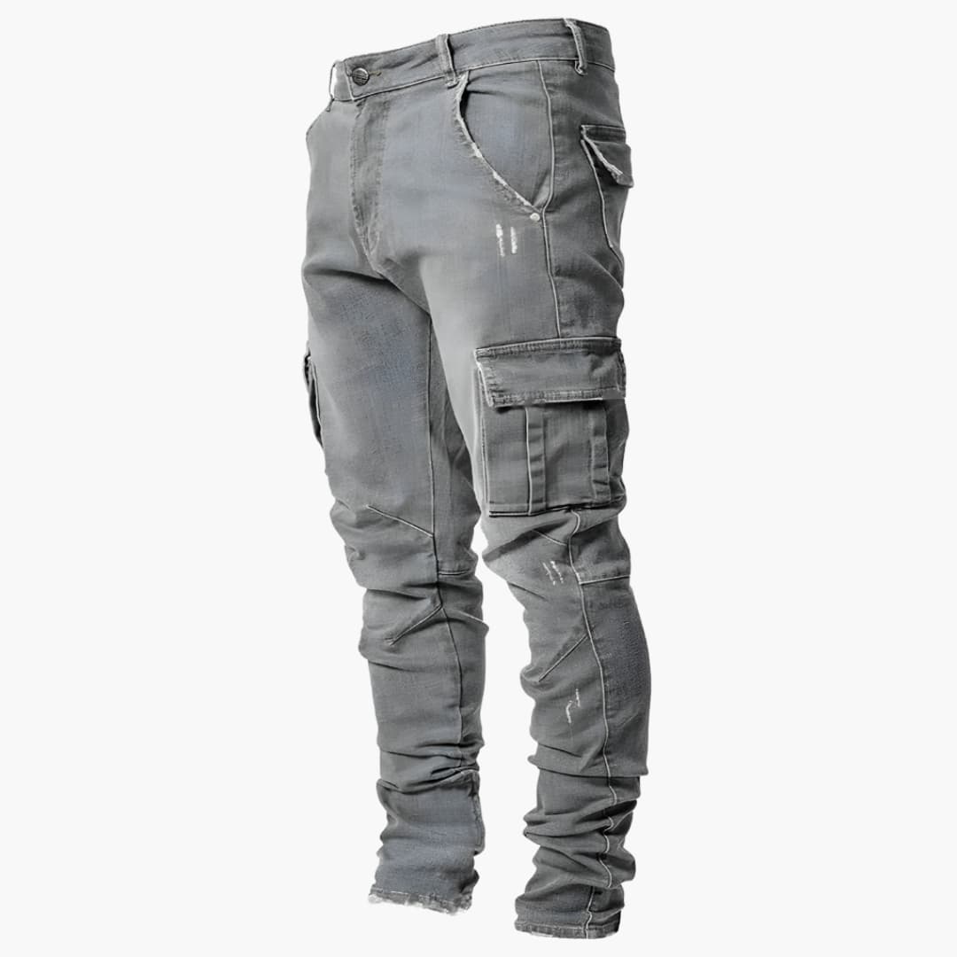 Herren Slim Jeans mit Reißverschluss und fünf Taschen