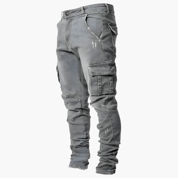 Herren Slim Jeans mit Reißverschluss und fünf Taschen