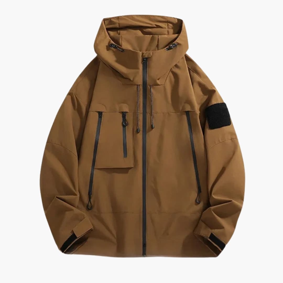 Herren Softshelljacke mit Kapuze und Reißverschlusstaschen