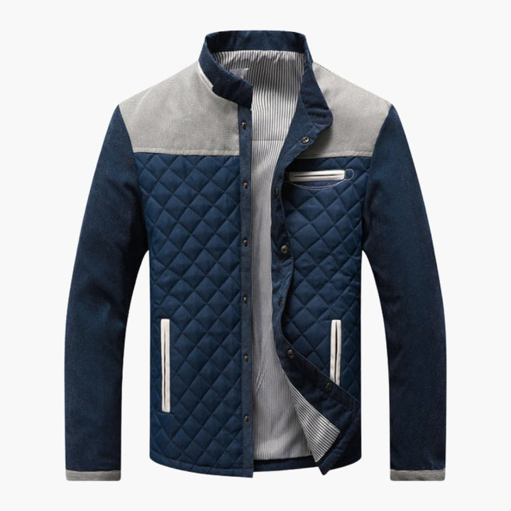 Herren Steppjacke mit Kontrast Einsätzen