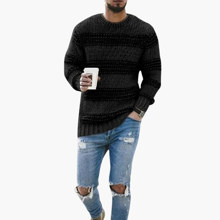 Herren Strickpullover Rundhals mit langen Ärmeln