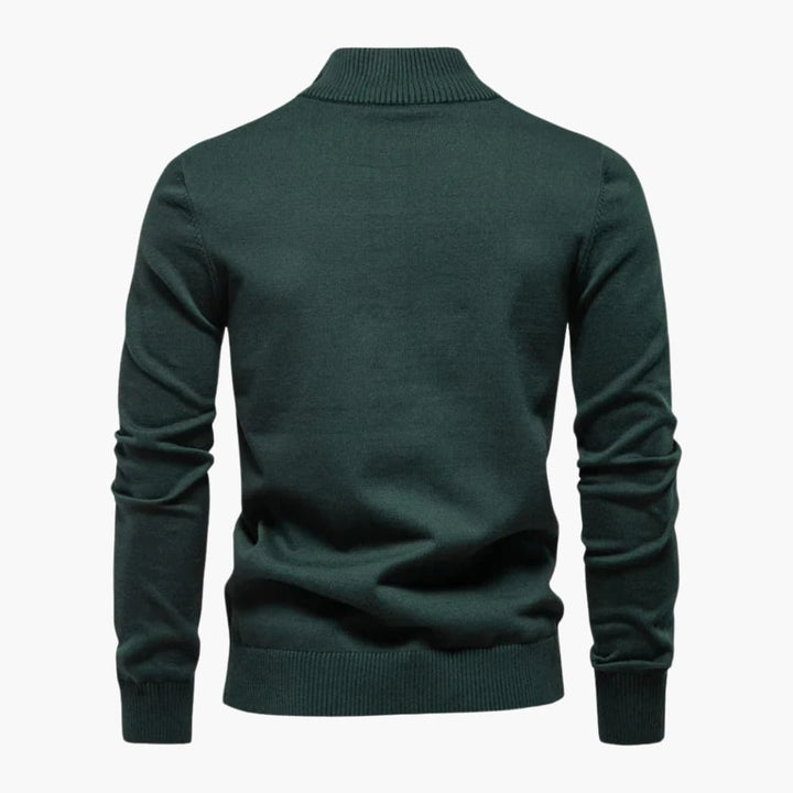 Herren Strickpullover mit Halbzip und Bruststreifen