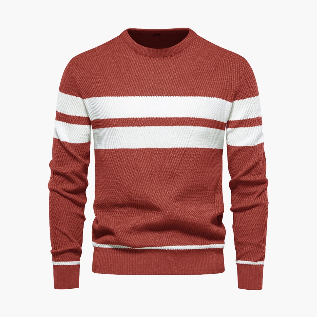Herren Strickpullover mit Streifenoberfläche