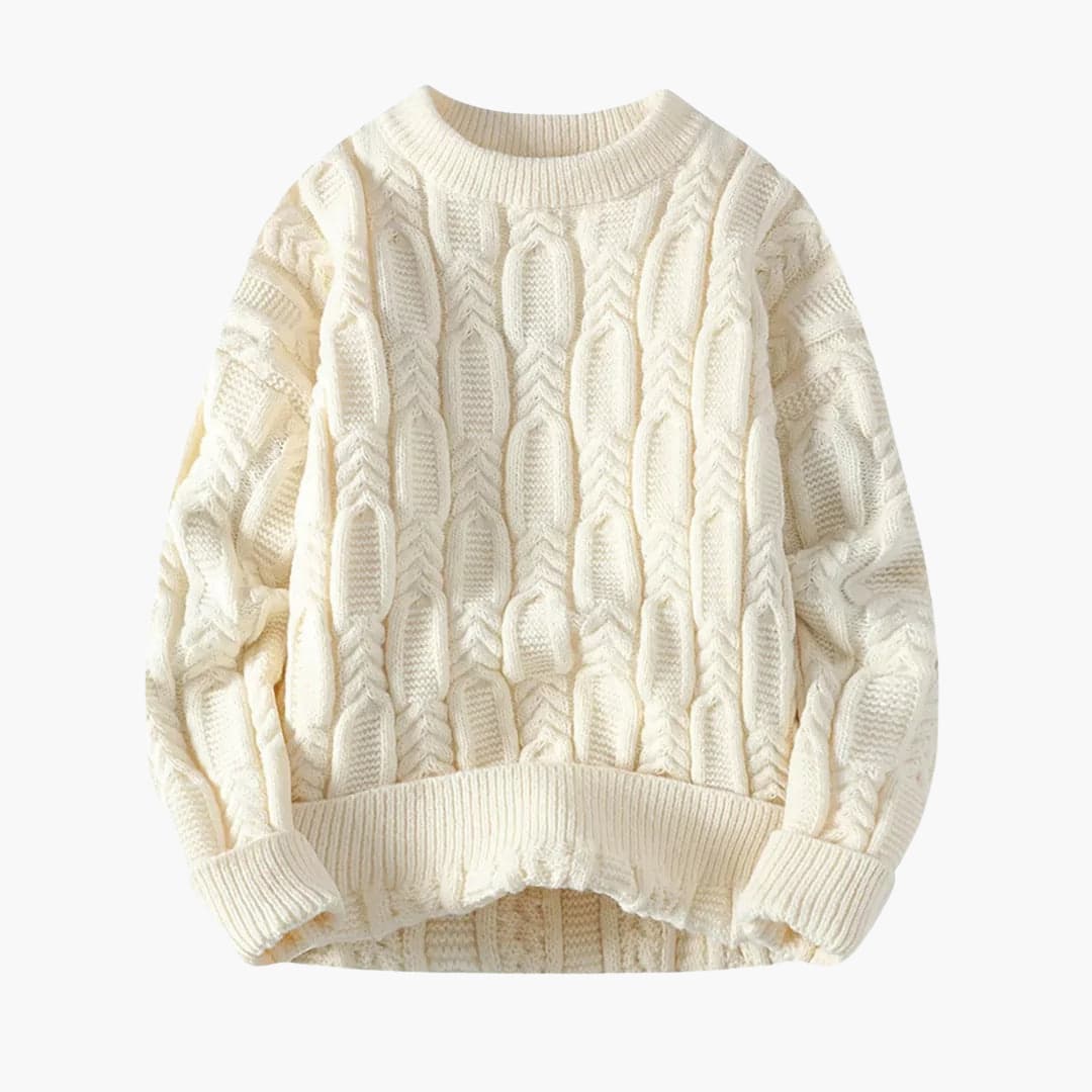 Herren Strickpullover mit Zopfmuster