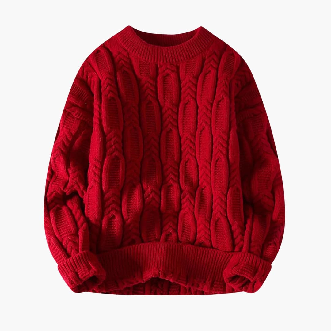 Herren Strickpullover mit Zopfmuster