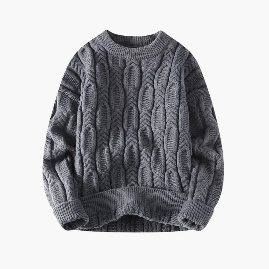 Herren Strickpullover mit Zopfmuster