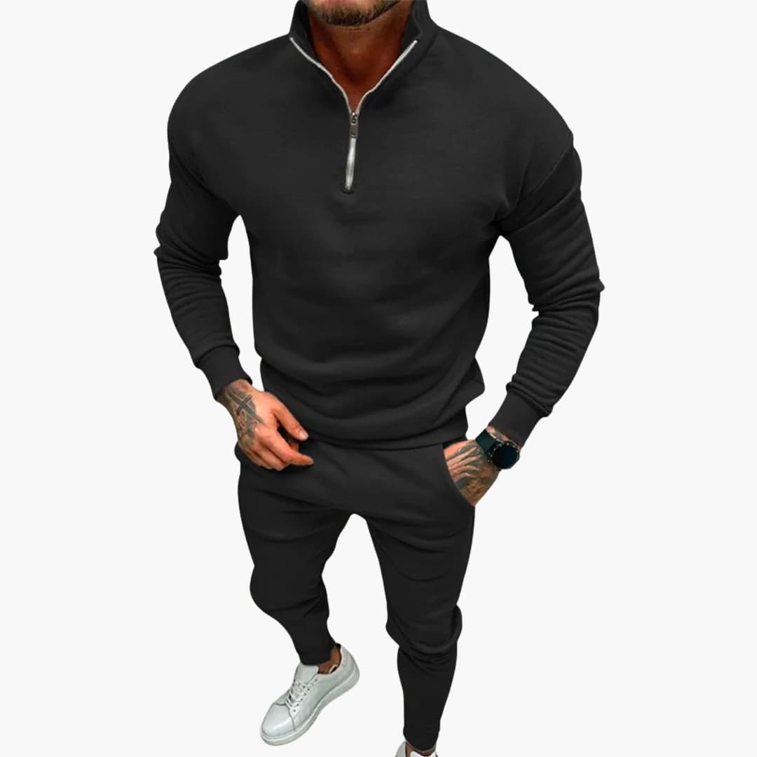 Herren Trainingsanzug mit Reißverschlusskragen und passender Hose