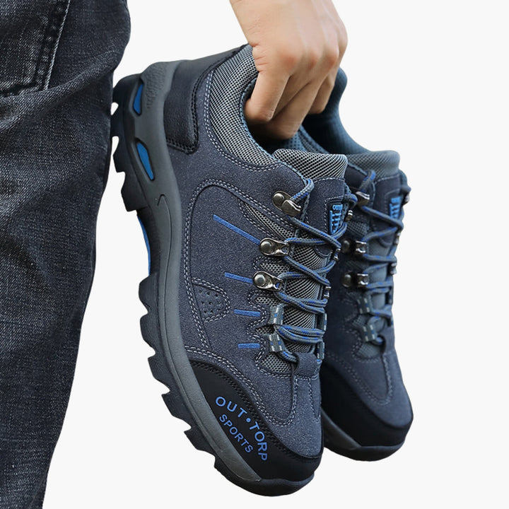 Herren Trekking- und Wanderschuhe mit Schnürung und profilierter Gummisohle