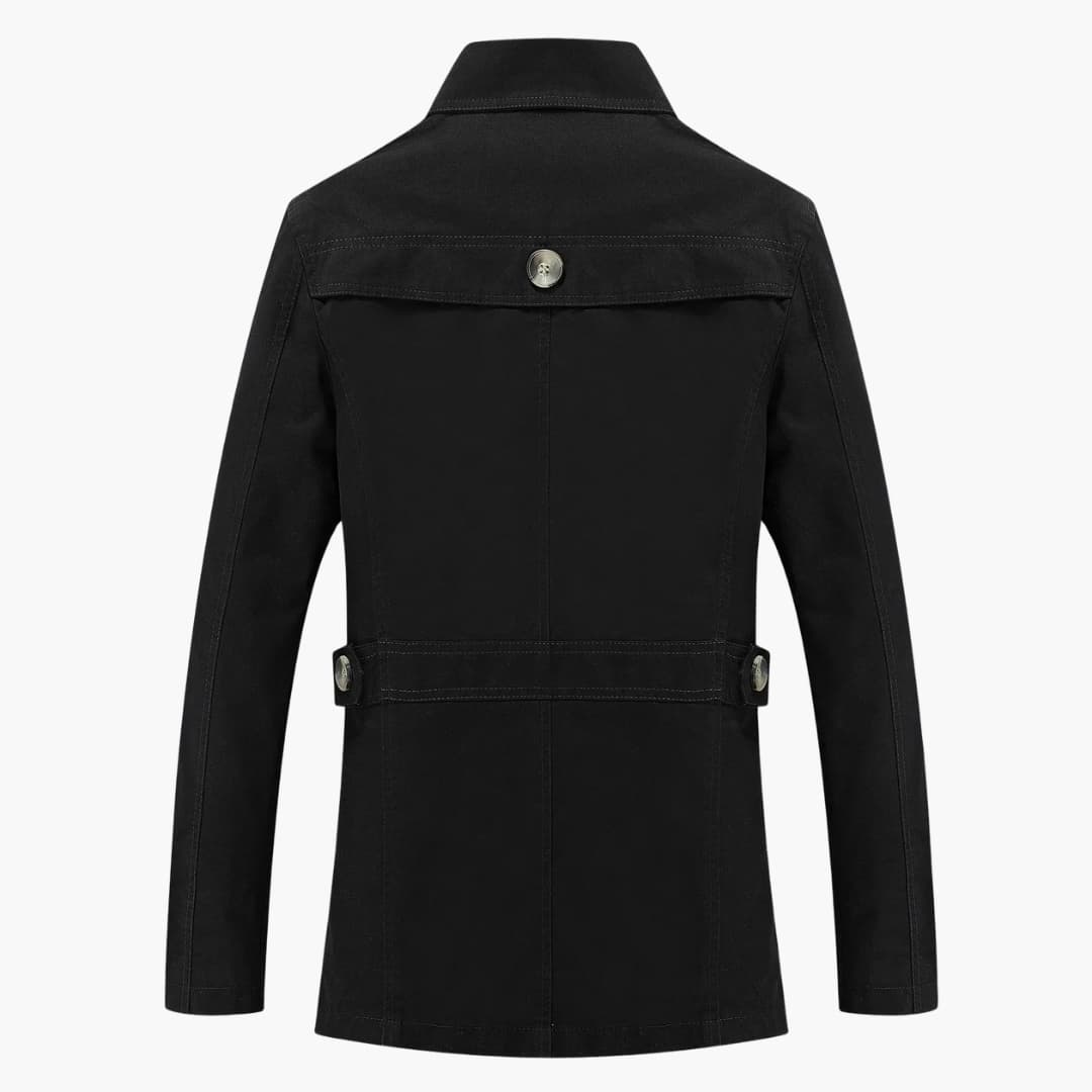 Herren Trench coat mit Knopfverschluss und Taschen Details