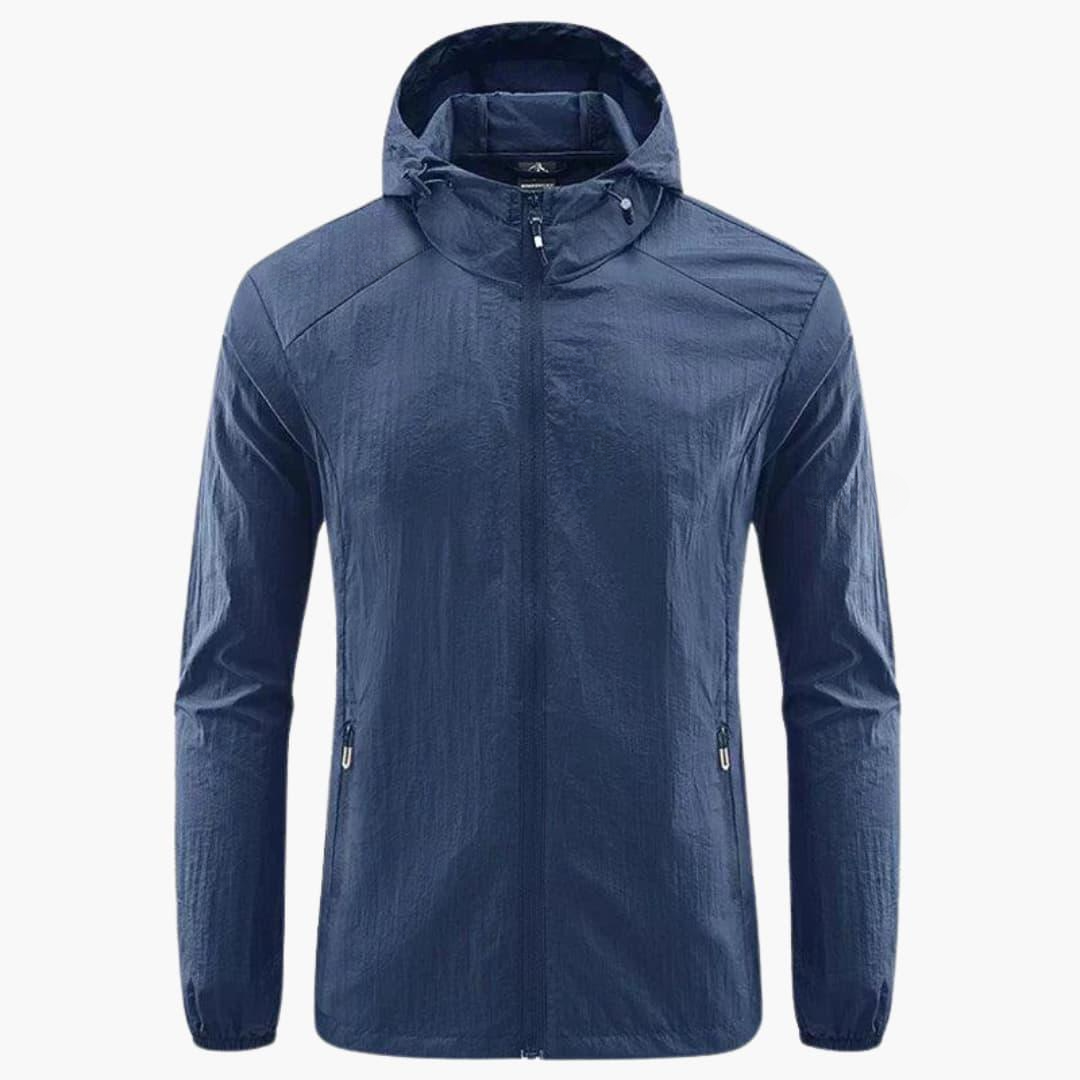 Herren Windbreaker Jacke mit Kapuze und Reißverschluss-Taschen