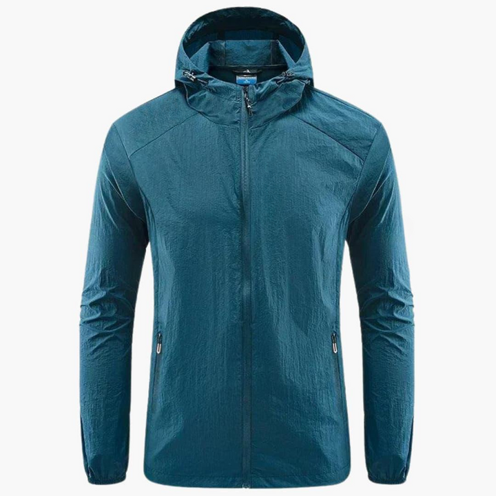 Herren Windbreaker Jacke mit Kapuze und Reißverschluss-Taschen