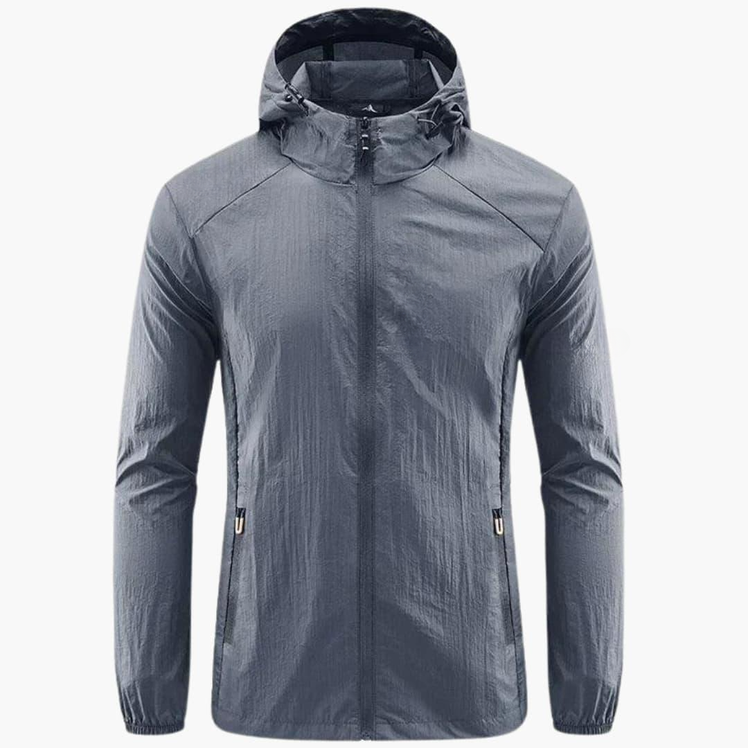 Herren Windbreaker Jacke mit Kapuze und Reißverschluss-Taschen