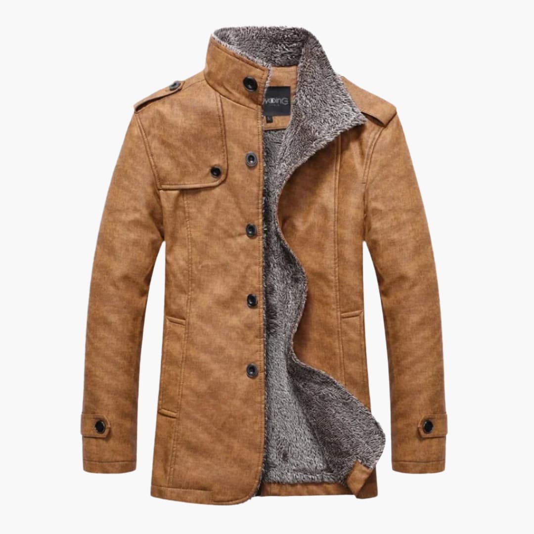 Herren Winterjacke mit Knöpfen und Seitentaschen