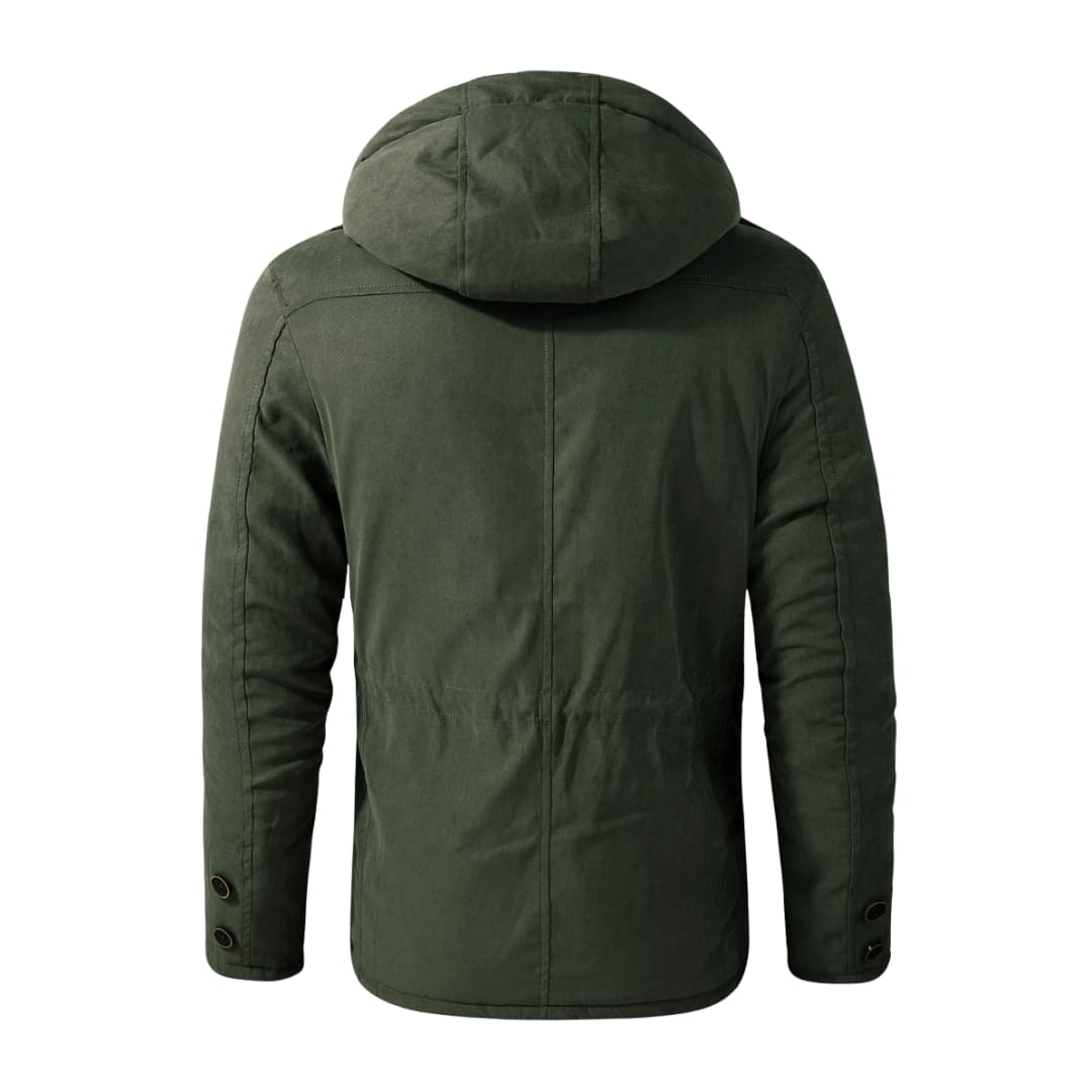 Herren Winterjacke mit Kapuze Reißverschluss und mehreren Taschen