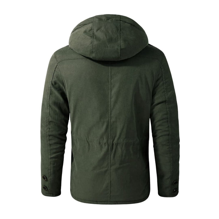 Herren Winterjacke mit Kapuze Reißverschluss und mehreren Taschen