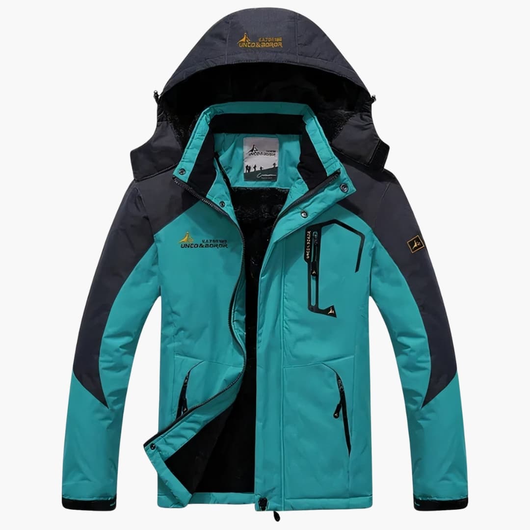 Herren Winterjacke mit Reißverschluss und abnehmbarer Kapuze